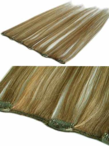 Extensions à Clip Cheveux Humains Blonde Lisse