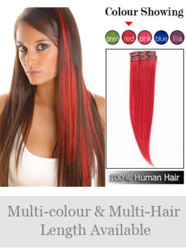 Extensions à Clip Cheveux Humains Rouge Lisse