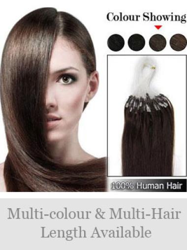Cercle Micro Extensions de Cheveux Cheveux Humains Brune Lisse