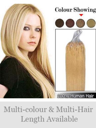 Cercle Micro Extensions de Cheveux Cheveux Humains Blonde Lisse