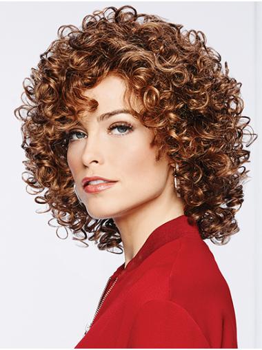 Perruques Classique Lace Front Auburn Cheveux Synthétique Longueur d’Epaule Bouclé 12"