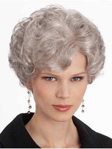 Perruques Classique Cheveux Synthétique Monofilament Blonde Courte Bouclé