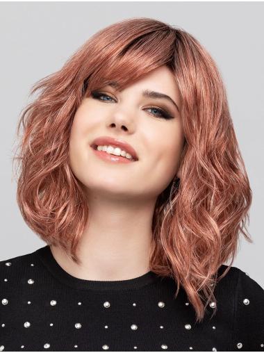 Perruques Monofilament Longueur de Menton Bouclé Rose Cheveux Synthétique