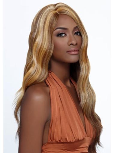 Perruques Afro-Americaines Style Blonde Longue Ondulé 