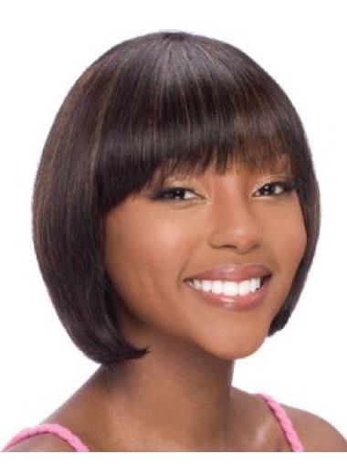 Perruques Afro-Americaines Populaire Auburn Longueur de Menton Lisse