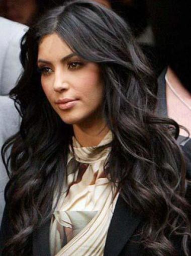 Perruques Kim Kardashian Coiffures 20" Ondulé Lace Front