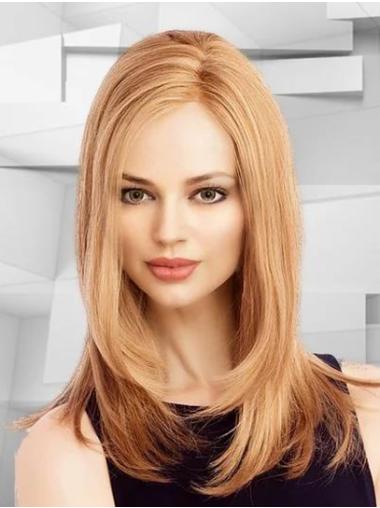 Perruques Classique 100% Fait à la main Blonde Cheveux Synthétique Longueur d’Epaule Lisse 14"