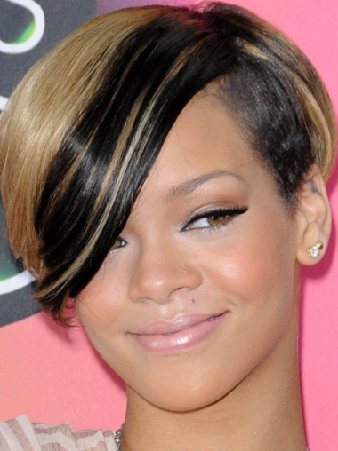 Perruques Rihanna Avec Frange 100% Fait à la main Génial