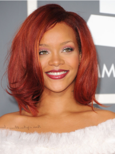 Perruques Rihanna Sans Frange Rousse Lace Front Pratique