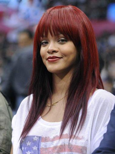 Perruques Rihanna 18" Haute Qualité Rouge