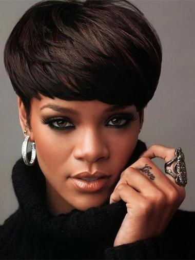 Perruques Rihanna 6" Nouvelle Noir