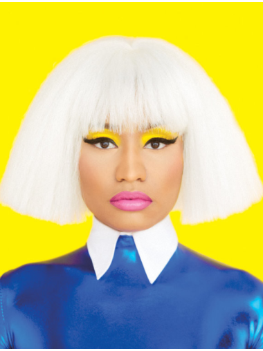 Perruques Nicki Minaj Cheveux Synthétique Blanc 10" Lisse
