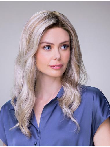 Perruque Longue Ondulé Insolent 100% Fait À La Main Sans Frange Blonde Cheveux Synthétique