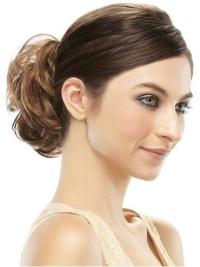 Enroulements / Chignons Ronds Cheveux Humains Brune Clip-In