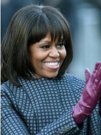Perruques Michelle Obama Avec Frange 12" Lace Front
