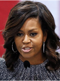 Perruques Michelle Obama Ondulé Longueur d’Epaule Ombré 14"