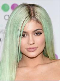 Perruques Lisse Longue Grise Haute Qualité Kylie Jenner Inspired
